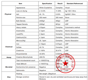 Creatina Monoidrato in Polvere Bianca 200 Mesh per Integratori Fitness e Salute - Vendita Calda - Product Image 2