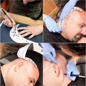 Pochoir jetable en papier de transfert de tatouage en <span class=keywords><strong>carbone</strong></span> thermique de taille A4, feuilles de copieur, fourniture essentielle pour les maquilleurs permanents - Product Image 5