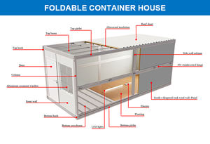 Casa Prefabricada Plegable de Alta Calidad Tenshine, Vivienda Modular de Bajo Costo, Contenedor Plegable de 20 pies, Diseño Moderno - Product Image 6