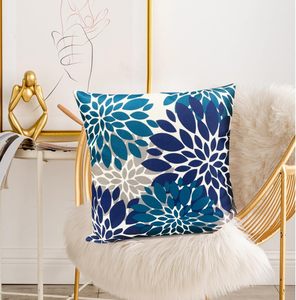 Decorative Throw Pillow Covers for Sofa Living Room Modern Throw Pillow Cover Square <strong>Floral</strong> Flower <strong>Pillowcase</strong> - Product Image 3
