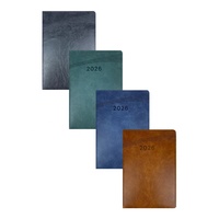 Agenda 2027 A5 personnalisé avec logo, en cuir PU, carnet de notes professionnel, planificateur quotidien coloré, reliure cousue, couverture rigide