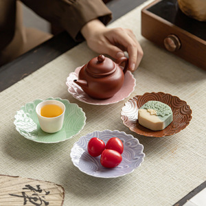 Assiette à pâtisserie en céramique, forme irrégulière, porcelaine, luxe, rétro, plateau à fruits pour fêtes, maison, salon de thé - Product Image 2