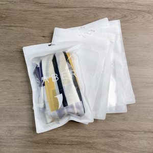 Custom Logo White Matte Zipper Pouch Clear Window Plastic Resealable Packaging Ziplock Bag with Hang Hole for Sports Accessories - Product Image 5
