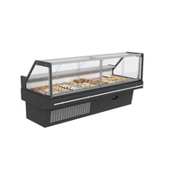 Vitrine réfrigérée pour viande fraîche à dégivrage automatique à température unique avec ventilateur EBM pour supermarché
