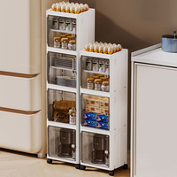 Tiroir de rangement pliable rectangulaire moderne, armoire étroite pliable, armoire de rangement en plastique pour salle de bain, boîte de rangement pour espaces restreints