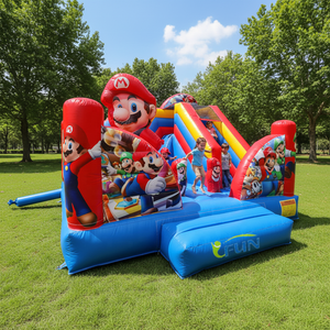 Castillo Inflable con Tobogán <span class=keywords><strong>de</strong></span> PVC <span class=keywords><strong>de</strong></span> Grado Comercial, Diseño <span class=keywords><strong>Mario</strong></span> <span class=keywords><strong>Bros</strong></span>, para Parques <span class=keywords><strong>de</strong></span> Diversiones - Product Image 1