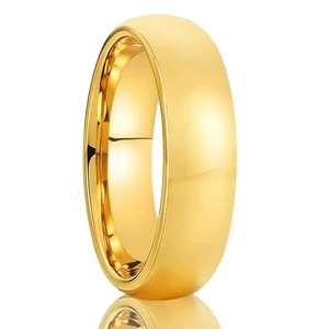 क्लासिक फैशन ट्रेंड टंगस्टन कार्बाइड यूनिसेक्स जोड़ी रिंग 18k सोने की प्लेटेड आरामदायक आंतरिक उच्च गुणवत्ता वाली शादी की अंगूठी - Product Image 1