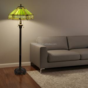 Lampe sur pied Tiffany en verre européen de 16 pouces avec LED pour salle à manger, chambre à coucher, chambre d'enfant, ampoule E27, lumière à économie d'énergie - Product Image 2