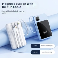Power Bank Magnetik Plastik 10000mAh Ringkas Portabel Pengisian Cepat 22.5W