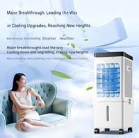 Refroidisseur d'air évaporatif solaire portable, réservoir de 15 L, ventilateur de refroidissement à eau DC à 12 vitesses avec lumière anti-moustiques LED pour le camping, la voiture et l'extérieur