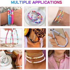 DIY Jewelry <b>Set</b> 56 Color Polymer Clay <b>Beads</b> Round For Bracelet Making 5600pcs Rainbow Childrens Craft Material - Product Image 3