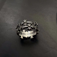 21 Stück Vintage Kreuzmuster Antik-Silber-Optik Gravierte Metall-Modeschmuck-Ringe für Männer und Frauen Geschlossene Fingerringe