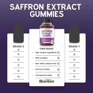 Gummies à l'extrait de safran en marque propre, régulent l'humeur, gummies véganes sans sucre, favorisent la circulation sanguine, compléments alimentaires pour la santé - Product Image 5