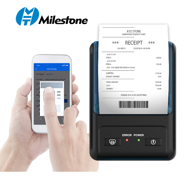 MHT-P11 Battery Powered Portable Printer Thermal Blue Tooth Wireless 58mm Thermal Receipt Printer