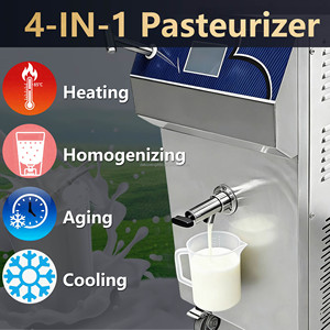 เครื่องพาสเจอร์ไรซ์ 4 in 1 Htst พร้อมระบบทำความเย็น เครื่องทำนมโฮโมจีไนเซอร์สเตนเลสสตีล อุปกรณ์ฆ่าเชื้อและพาสเจอร์ไรซ์นม ได้รับมาตรฐาน Rohs - Product Image 3