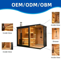 Sauna extérieur de luxe pour villa, chauffage électrique 240V, cabine de spa à vapeur sèche pour projets résidentiels haut de gamme