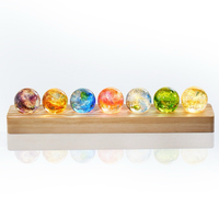 Lampe de système solaire LED 3D moderne pour chambre à coucher garçons filles blanc chaud cristal verre planètes boule veilleuse saint valentin noël
