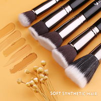 Ensemble professionnel de 35 pinceaux de maquillage en poils de chèvre noirs, doux, pour fond de teint, poudre, eye-liner, visage et yeux, avec boîte personnalisable