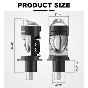 QIDEWIN H4 <b>LED</b> <b>Headlights</b> 30000 Lumens 70W High Low Beam Integrated Fisheye Lens Automotive Light - Product Image 2