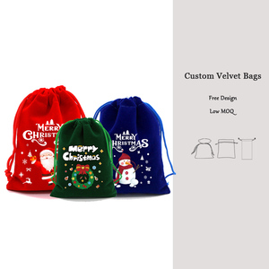 Sacchetto Personalizzato in Velluto con Cordoncino Sacco <span class=keywords><strong>di</strong></span> Babbo Natale Rosso in Velluto Sacchetti Regalo Antipolvere con Coulisse per <span class=keywords><strong>Caramelle</strong></span> <span class=keywords><strong>di</strong></span> <span class=keywords><strong>Halloween</strong></span> e Natale - Product Image 1
