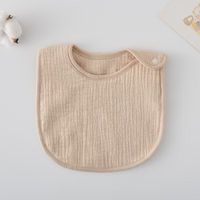 Bavoirs ronds imperméables en gaze de coton doux pour bébés, avec logo personnalisé de haute qualité, couleur unie, pour l'alimentation quotidienne des enfants