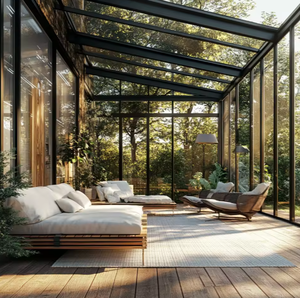 Véranda moderne en aluminium avec verre feuilleté à isolation thermique pour usage extérieur, bureau à domicile ou studio de yoga - Product Image 3