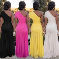 Robe sexy sans manches asymétrique en maille pour femme, coupe ajustée, fente haute, longueur ras du sol, patchwork noir, jaune, blanc, vente en gros, personnalisable OEM