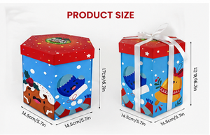 Custom Blue <b>Christmas</b> Gift <b>Box</b> with Red Lid Foldable Reusable Paperboard Packaging for Candy Cookies Toys and Small Gifts - Product Image 2