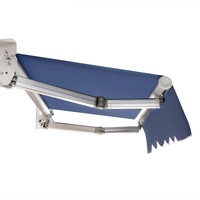 Auvent rétractable motorisé mural en alliage d'aluminium avec bras robuste et voile en acrylique, télécommandé, design simple