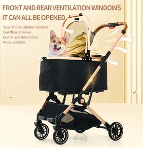 Vente <span class=keywords><strong>en</strong></span> gros de nouveaux chariots de poussette portables pliants pour chiens et chats Voiture de grande capacité durable pour chiens et chats Un clic pour fermer le <span class=keywords><strong>transport</strong></span> - Product Image 1
