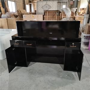 Mostrador frontal de peluquería de piedra de mármol blanco personalizado Siman escritorios de recepción comercial de madera contrachapada de alta calidad para Hospital/CENTRO COMERCIAL - Product Image 1