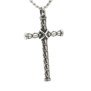 Yunnique – collier avec pendentif croix en acier inoxydable, bijoux unisexes à la mode, cadeau - Product Image 1