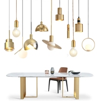 Lampes suspendues au plafond simples nordiques modernes, lustres à suspension globe en verre doré, suspension réglable