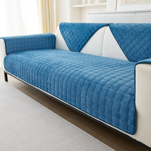 Furniture Protector Quilted Modern <b>Sofa</b> Cover Pure Cotton Washable <b>Slipcover</b> Elastic Breathable Living Room Use Full-size Shape - Product Image 1