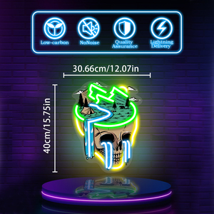 Luces LED de neón personalizadas con forma de calavera y letreros de neón, ideales para tiendas, fiestas de cumpleaños y decoración del hogar. - Product Image 3
