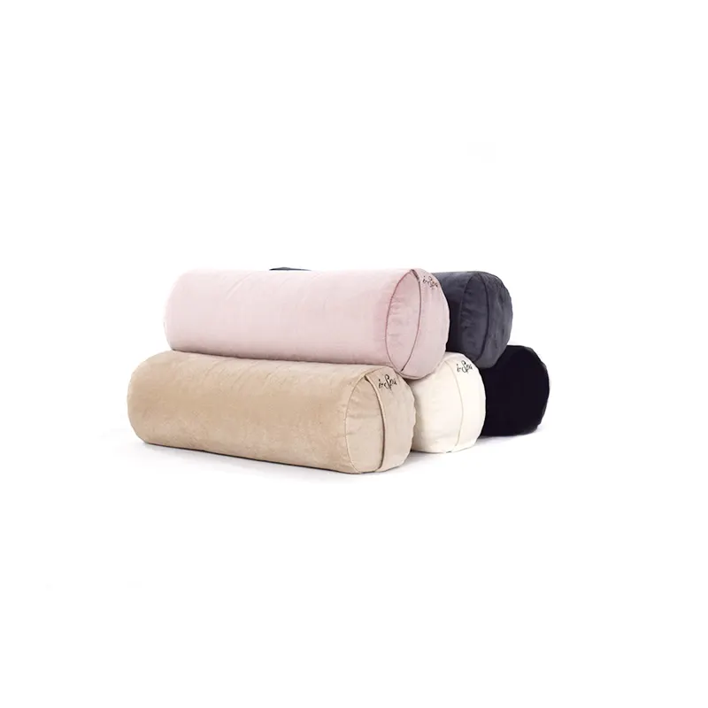Round Rectangular Large Yoga Bolster Pillow Comfortable Soft Velvet Meditation Cushion Buckwheat Filling OEM/ODM Accept