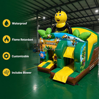 Château gonflable commercial avec toboggan, thème abeille, pour fêtes d'enfants, maison de rebond extérieure pour entreprises de location