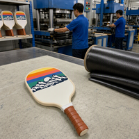 Raquette de pickleball en bois de peuplier 400x195mm pour débutants, impression personnalisée, prix usine OEM, approvisionnement en gros