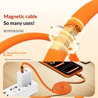 Câble de données magnétique USB-C vers Type-C 240W, tressé, rétractable, 1m, adapté aux tablettes/téléphones mobiles