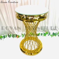 Ensemble de table de bar de table de gâteau de mariage de tailles multiples de haute qualité en acier inoxydable doré pour le mariage meubles commerciaux modernes d'occasion