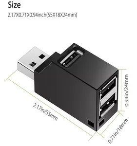 Nhôm Mini Loại C USB 3.0 3 cổng truyền dữ liệu Hub đối với Mac PC điện thoại di động