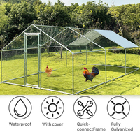 Vente en gros de poulaillers en acier pratiques à assembler pour usage domestique cage à poules de ferme avec maille