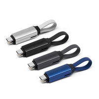 Gantungan kunci pengisian cepat, gantungan kunci pengisian cepat, kabel magnetik USB kepang nilon 2 dalam 1 60W dengan bahan tembaga murni, hadiah promosi bisnis