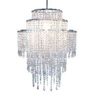 Lustre suspendu en métal argenté avec perles acryliques pour plafond haut, éclairage LED, décoration de mariage, de fête, de salle de réception