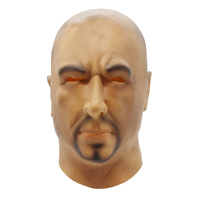 Masque en latex personnalisé pour homme, perruque intégrale, barbe, déguisement complet, farce, Halloween, Noël, maquillage écologique