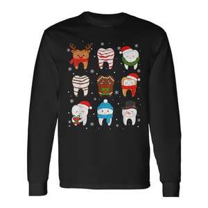 Dental Christmas Th Cute <b>Xmas</b> Dentist Squad Crew Long Sleeve <b>T</b>-<b>Shirt</b> - Product Image 1