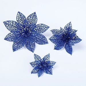 Fleurs de Noël artificielles scintillantes, fleurs creuses pour décorations d'arbre de Noël, mariage, cheminée, escaliers - Product Image 3