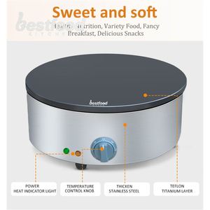 Meilleure machine <span class=keywords><strong>professionnelle</strong></span> chinoise pour la fabrication de crêpes, machine à crêpes électrique à une tête en acier inoxydable antiadhésif avec station de service - Product Image 3