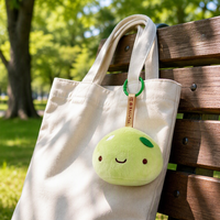 Porte-clés pendentif en peluche personnalisé OEM avec rembourrage en coton PP, inodore, taille adaptable, unisexe, cadeau d'anniversaire
