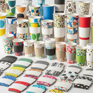 XJY personalizzato stampato Logo doppia parete biodegradabile facile ritorno usa e getta tazza di carta manicotto per bevande calde tazza di caffè - Product Image 5